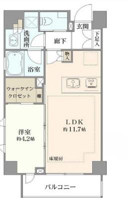 ルジェンテ荻窪(1LDK/5階)の間取り写真