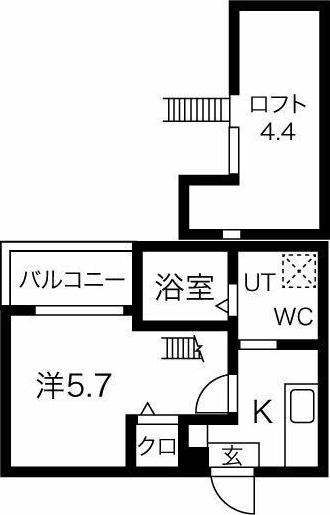 レガーロ中小田井(1K/2階)の間取り写真