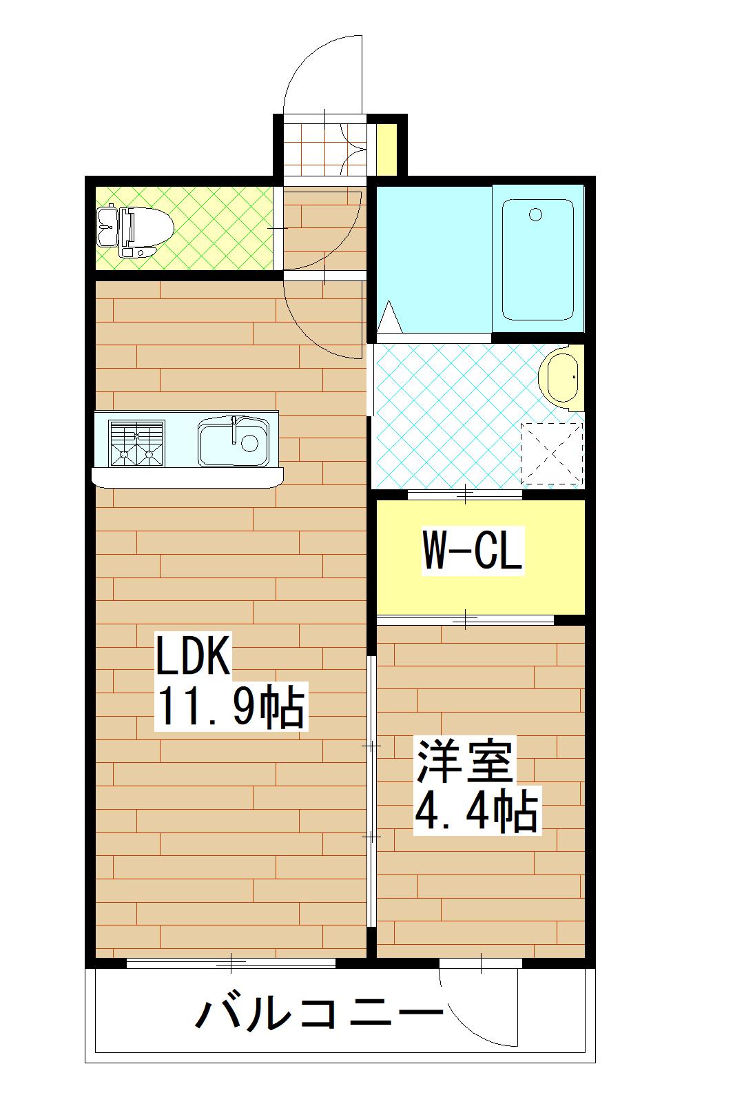 セントフィールド一番町(1LDK/4階)の間取り写真