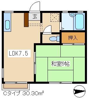 メイビプレジオ(1DK/1階)の間取り写真