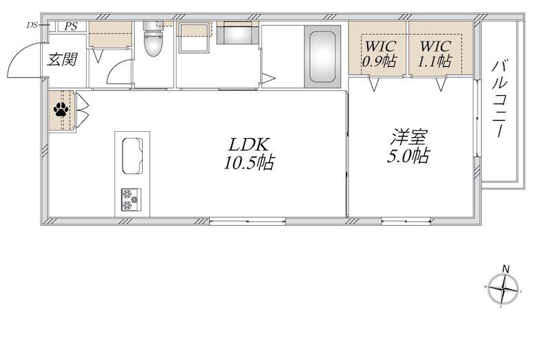 RUBEUS OMIYA(1LDK/2階)の間取り写真