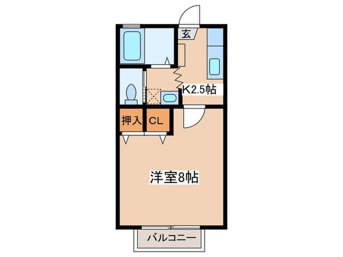 ボンワール(1K/1階)の間取り写真
