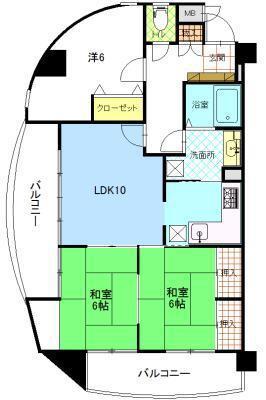 アークシティ築地第I(3LDK/9階)の間取り写真