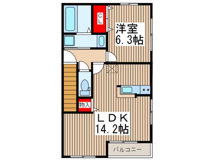 コンフォートプランドール(1LDK/2階)の間取り写真