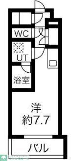 マテリア横浜ノースII(ワンルーム/2階)の間取り写真