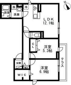SOLANA藤沢(2LDK/3階)の間取り写真