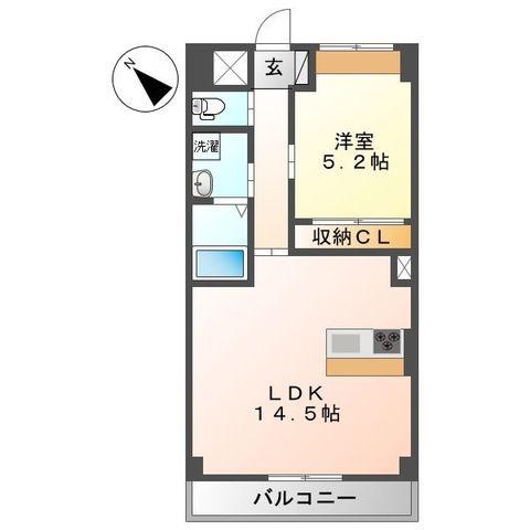 ROMANTIS KAWAGUCHI(1LDK/2階)の間取り写真