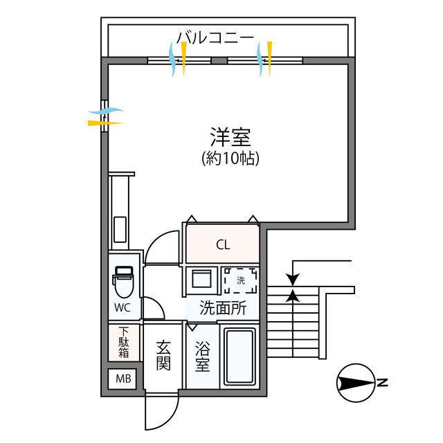 CREST SHINYA(ワンルーム/1階)の間取り写真