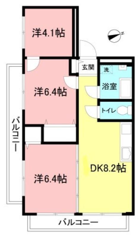 マンション池尻グリーンパ-ク(3DK/7階)の間取り写真