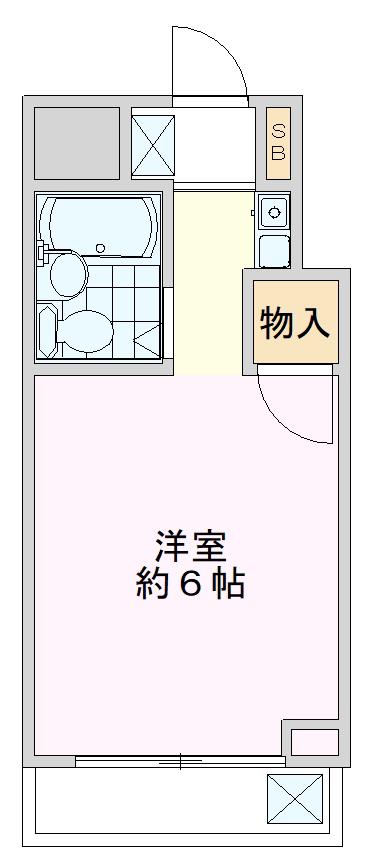 ぶるうめんはいむなかの(ワンルーム/2階)の間取り写真