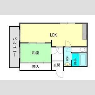 小松里マンション(1LDK/4階)の間取り写真