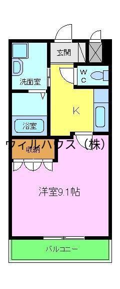 シャルマン桂(1K/1階)の間取り写真