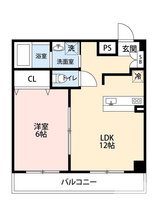 シティーコート熊野町(1LDK/2階)の間取り写真