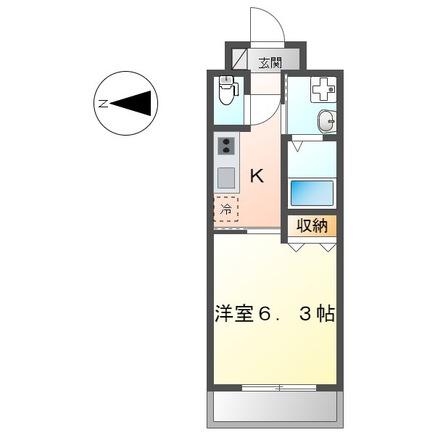 小田急江ノ島線 大和駅(神奈川) 徒歩6分 3階建 築3年(1K/2階)の間取り写真