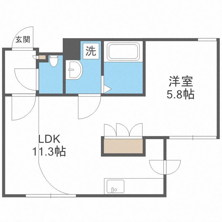 BELLEZA(1LDK/3階)の間取り写真