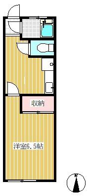 飯塚荘(1K/2階)の間取り写真