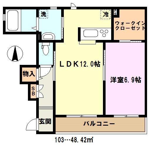ツインハウス A(1LDK/1階)の間取り写真
