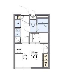 ヒーローズ山手(1K/2階)の間取り写真
