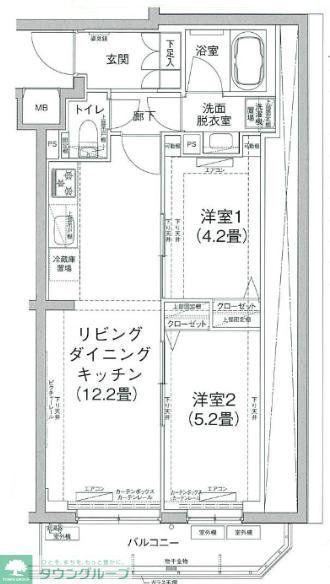 アイルプレミアム笹塚ウエスト(2LDK/3階)の間取り写真