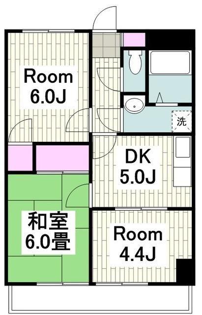 リブステージ横浜(3DK/9階)の間取り写真