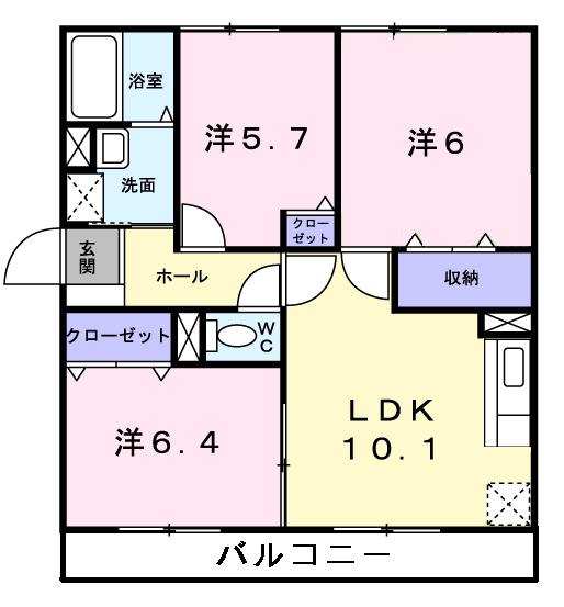 グランジュール・KOEI(3LDK/3階)の間取り写真