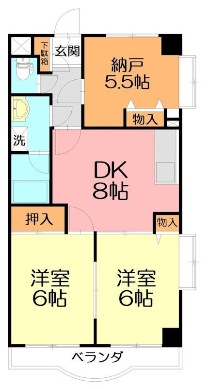 ドルチェ芦屋(2SDK/1階)の間取り写真