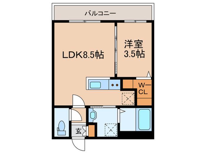 TS COURT N28(1LDK/2階)の間取り写真
