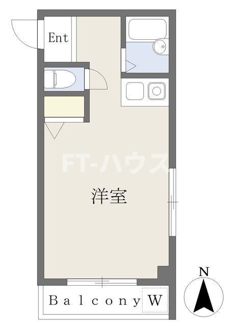 ドミールスズキ津田沼(ワンルーム/1階)の間取り写真