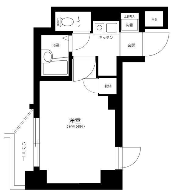 プレール・ドゥーク羽田ウエスト(1K/5階)の間取り写真