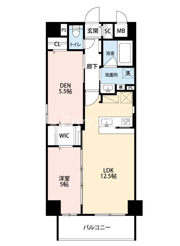 DAWN RESIDENCESANGENYAHIGASHI(1SLDK/5階)の間取り写真
