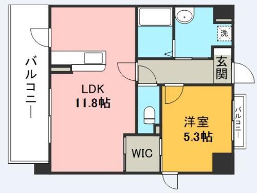 箱崎なつめビル(1LDK/7階)の間取り写真
