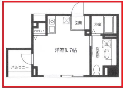 オーキッド(ワンルーム/4階)の間取り写真
