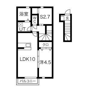 KING OF AP(1SLDK/2階)の間取り写真