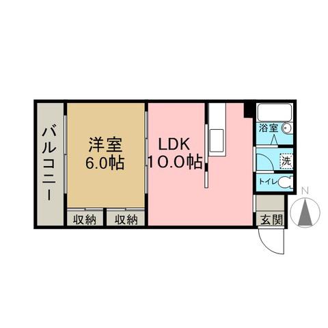 リバブル京町(1LDK/2階)の間取り写真