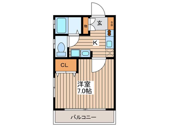 ラミューズ(1K/3階)の間取り写真