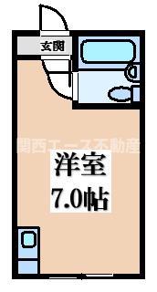森之宮ロイヤルハイツ(ワンルーム/1階)の間取り写真