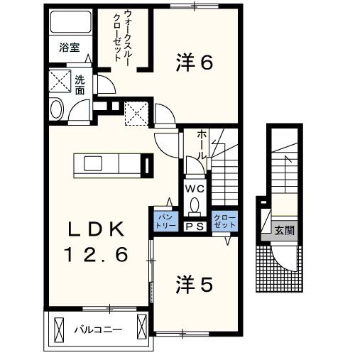 サンライフ・トダ(2LDK/2階)の間取り写真