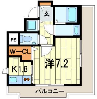 チェリーハウス6(1K/4階)の間取り写真