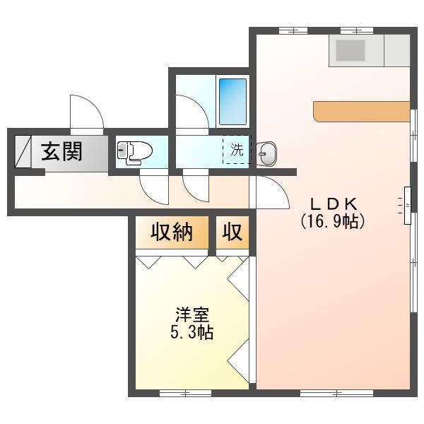 総合システムビル(1LDK/2階)の間取り写真