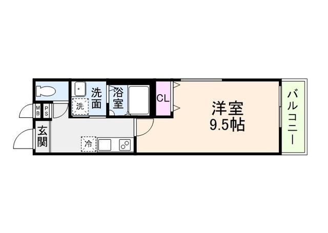 フジパレス杉本町サウス(1K/1階)の間取り写真