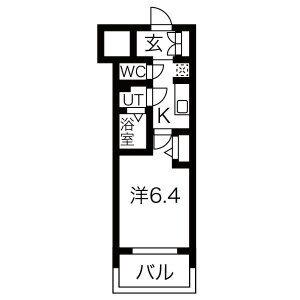 メイクス鶴舞II(1K/5階)の間取り写真