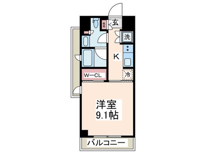 ラティエラ武蔵小杉(1K/3階)の間取り写真