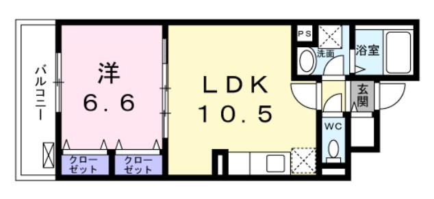 ウィステリア関口(1LDK/1階)の間取り写真