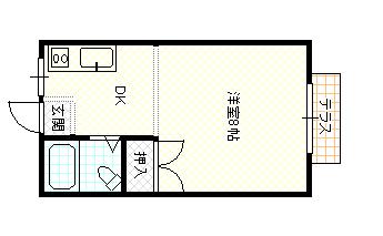 メゾン小野(1K/2階)の間取り写真