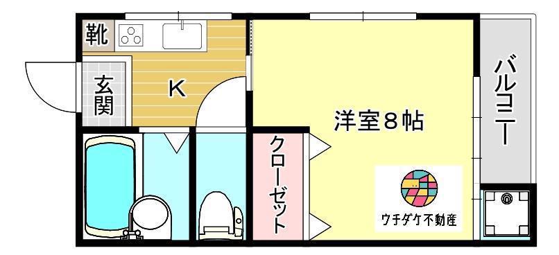 第2AJAビル(1K/1階)の間取り写真