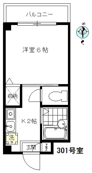 プラグレス中目黒(1K/3階)の間取り写真