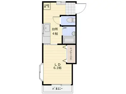 平井コーポ(1K/2階)の間取り写真