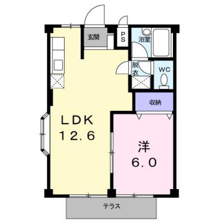 シティハイツ上田III(1LDK/1階)の間取り写真