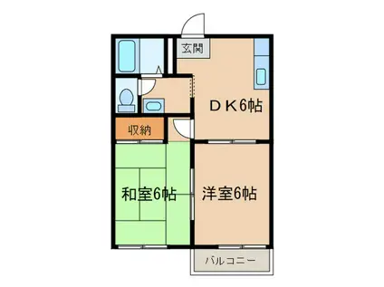 メゾン奥村 II(2DK/2階)の間取り写真