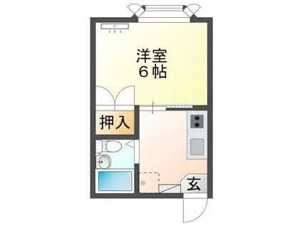 ペルシェ吉田(1K/1階)の間取り写真